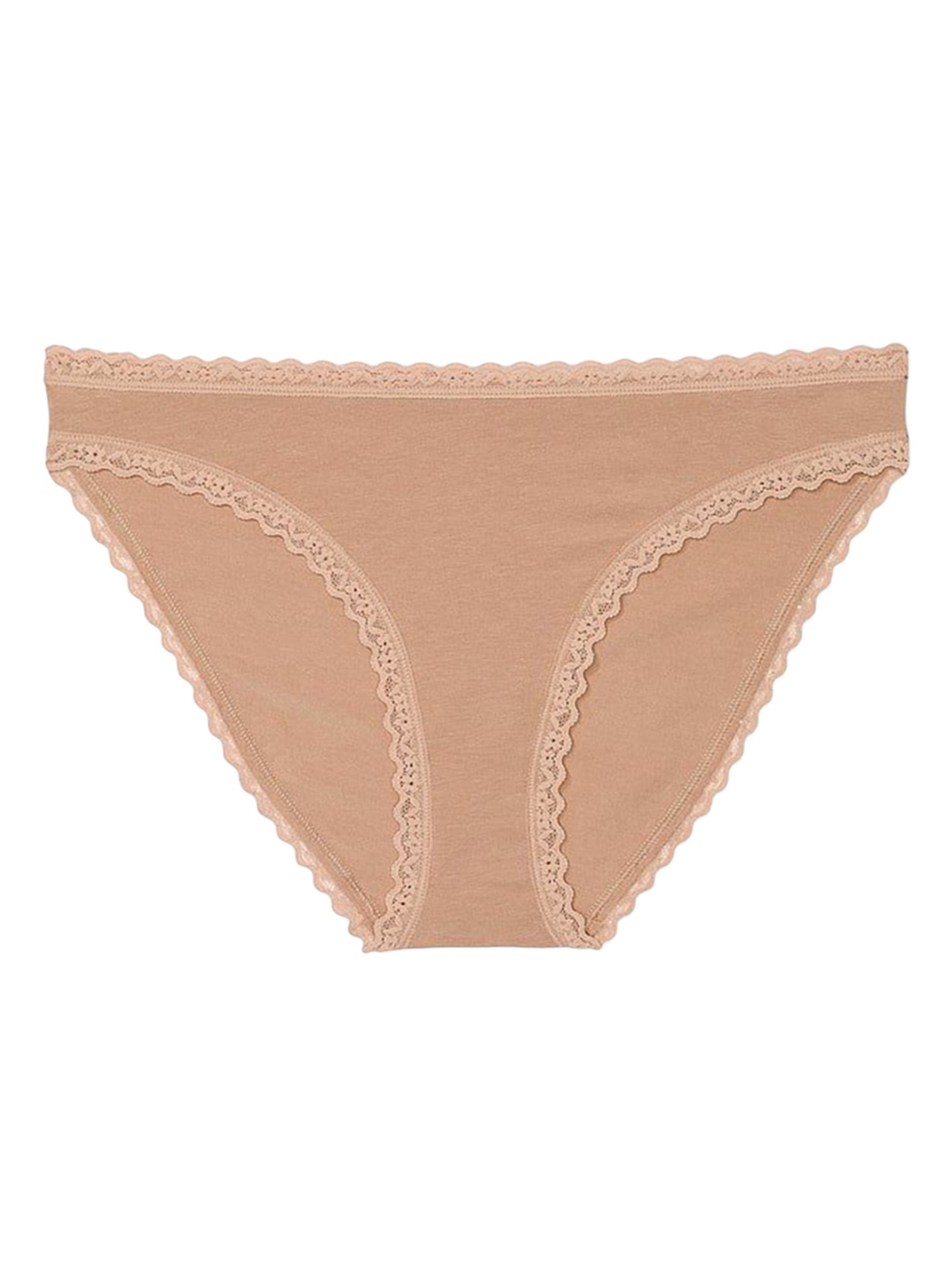 

Victoria's Secret Women Lace-Trim Bikini Briefs, Beige