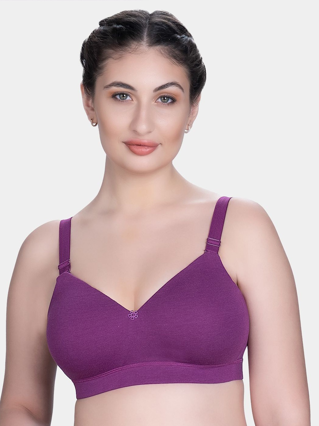 

Trylo Bestie Women Combed Cotton Fabric Soft Padded Seamless Full Coverage Bra, Purple