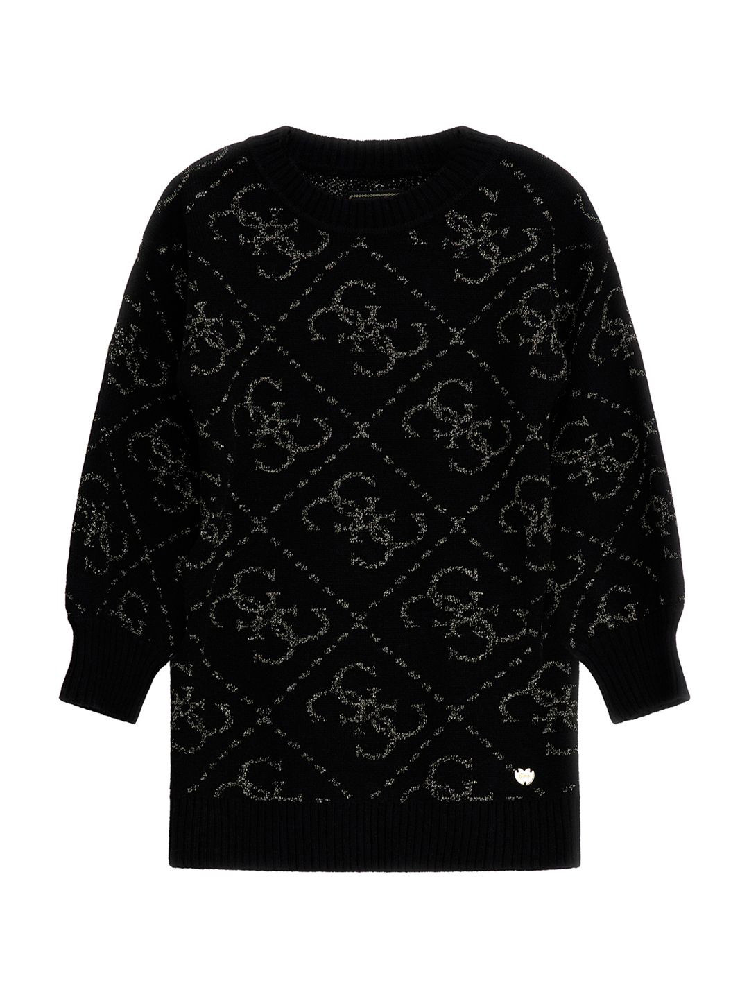 

GUESS kids Girls Printed Pullover Sweater, Black