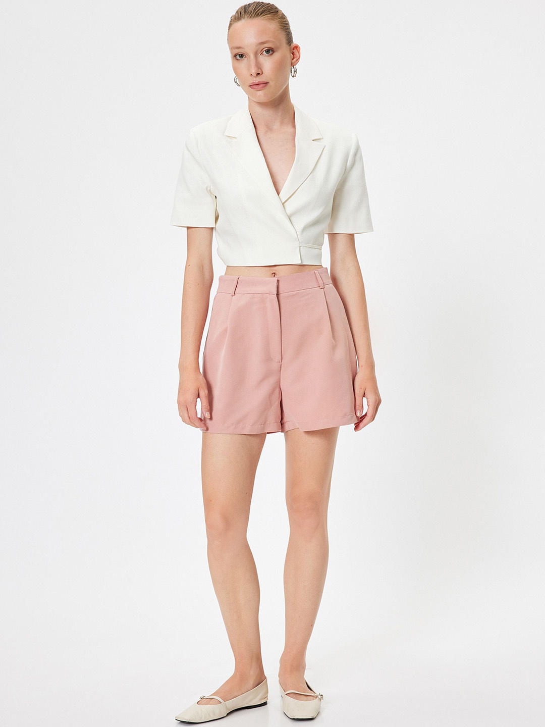 

Koton Women Mid-Rise Modal Solid Shorts, Rose