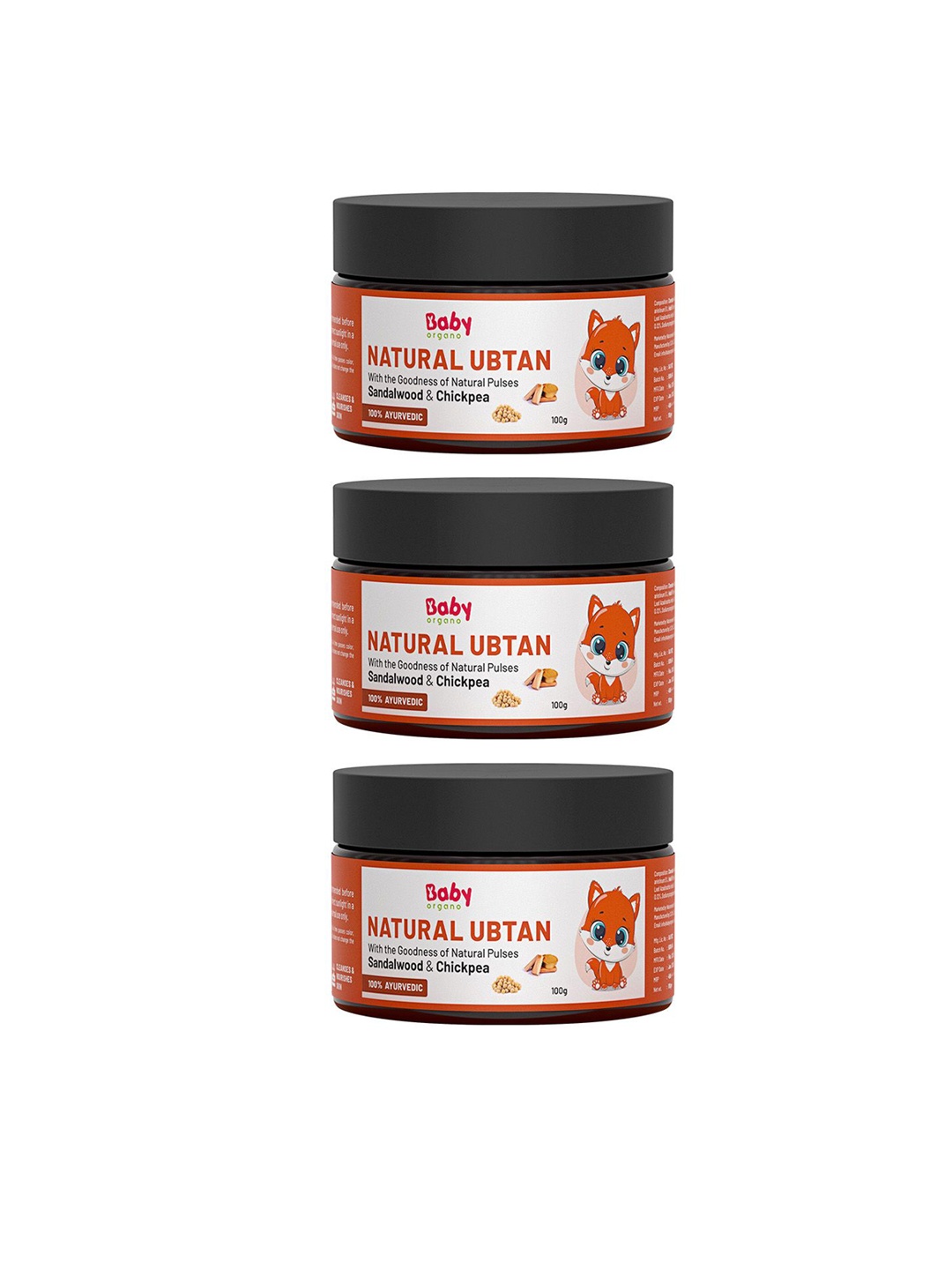 

BABYORGANO Pack Of 3 Ayurvedic Natural Ubtan Powder 300g, Orange