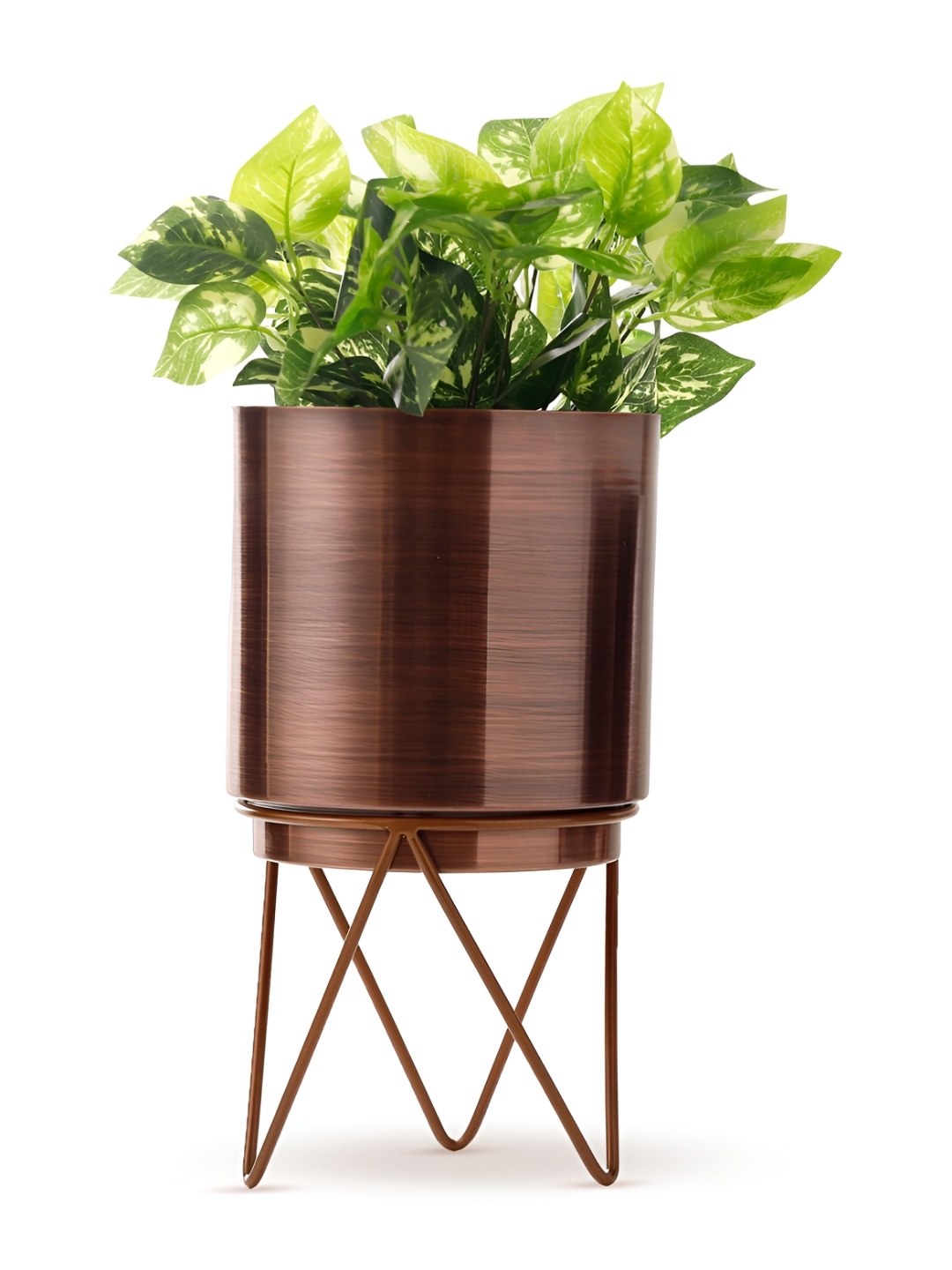 

HomeShastra Brown Metal Planters with Stand