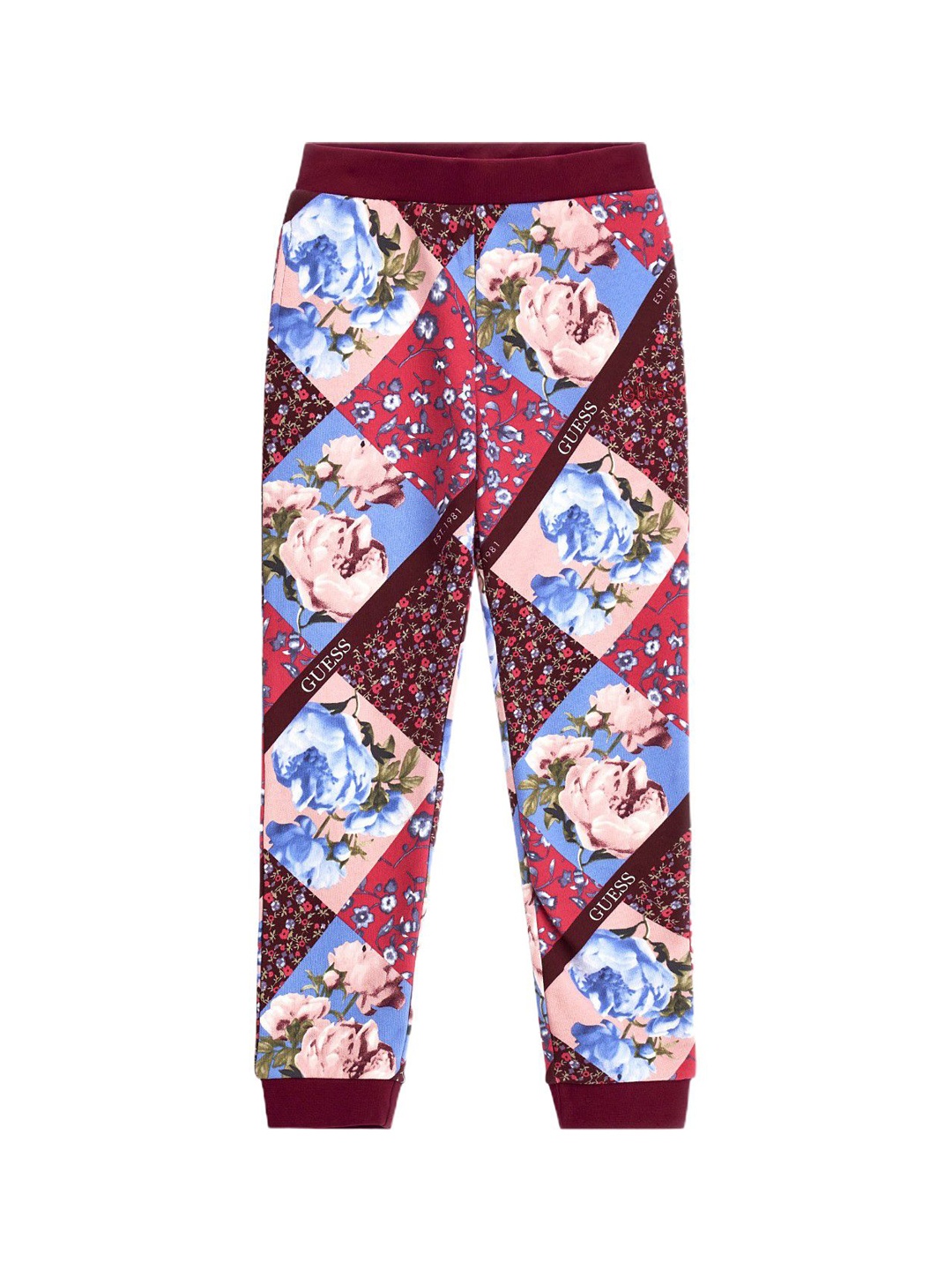 

GUESS kids Girls Ethnic Motifs Printed Joggers Trousers, Maroon