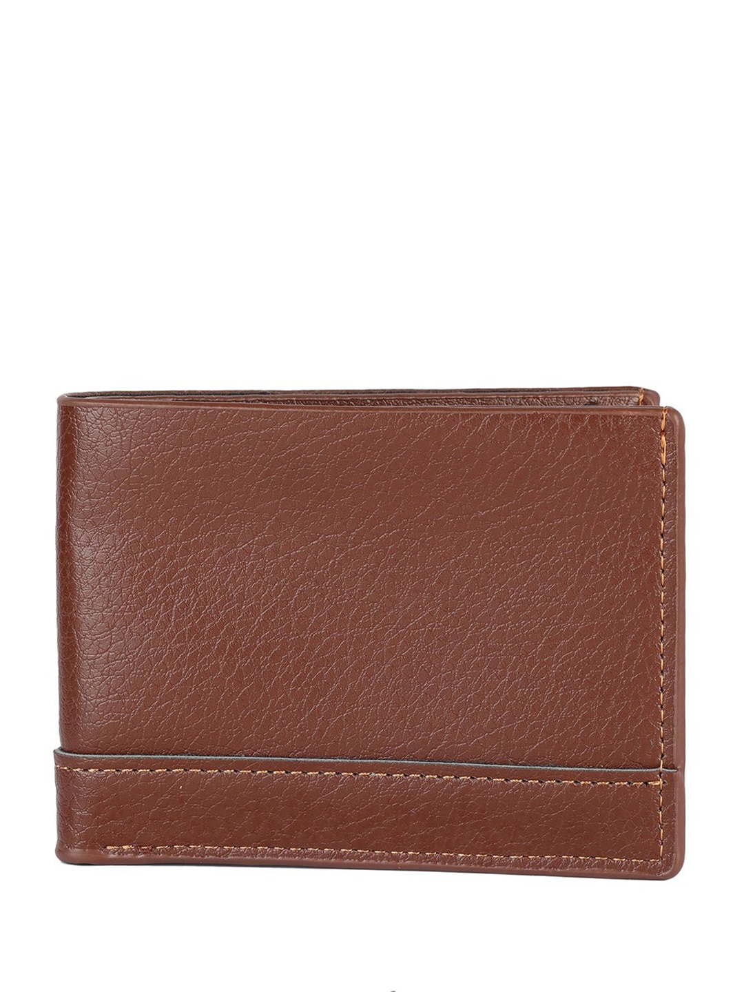 

SAZARA Women Textured Leather Two Fold Wallet, Brown