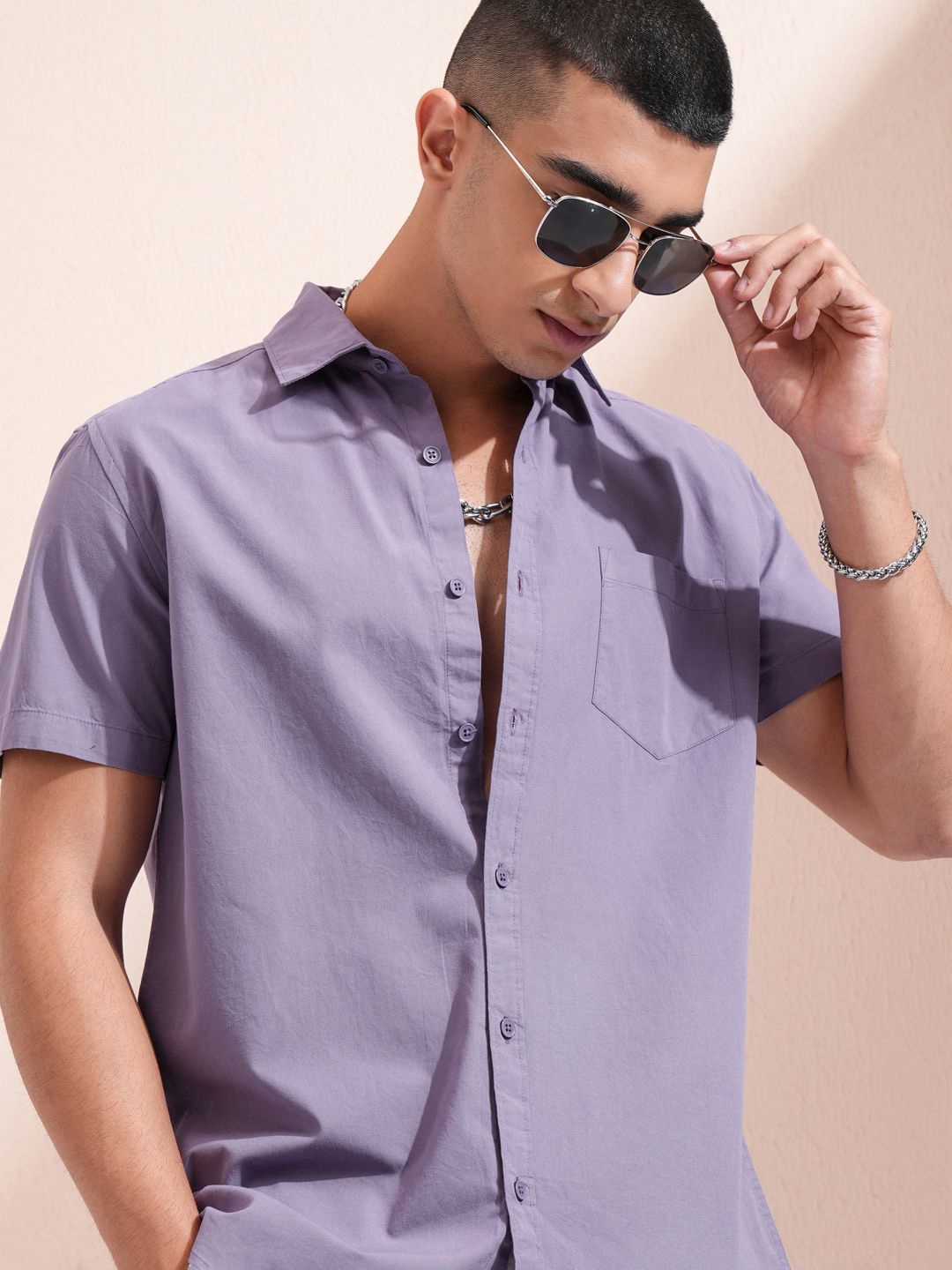 

Ketch Men Solid Slim Fit Casual Shirt, Lavender