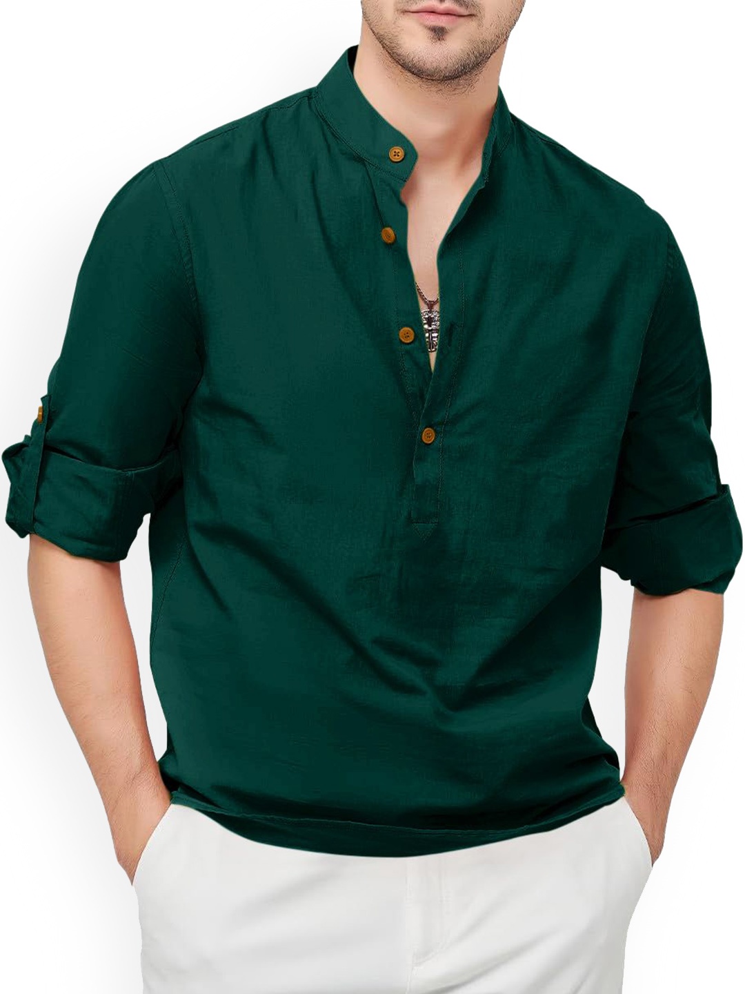 

Zombom Men Kurta, Green