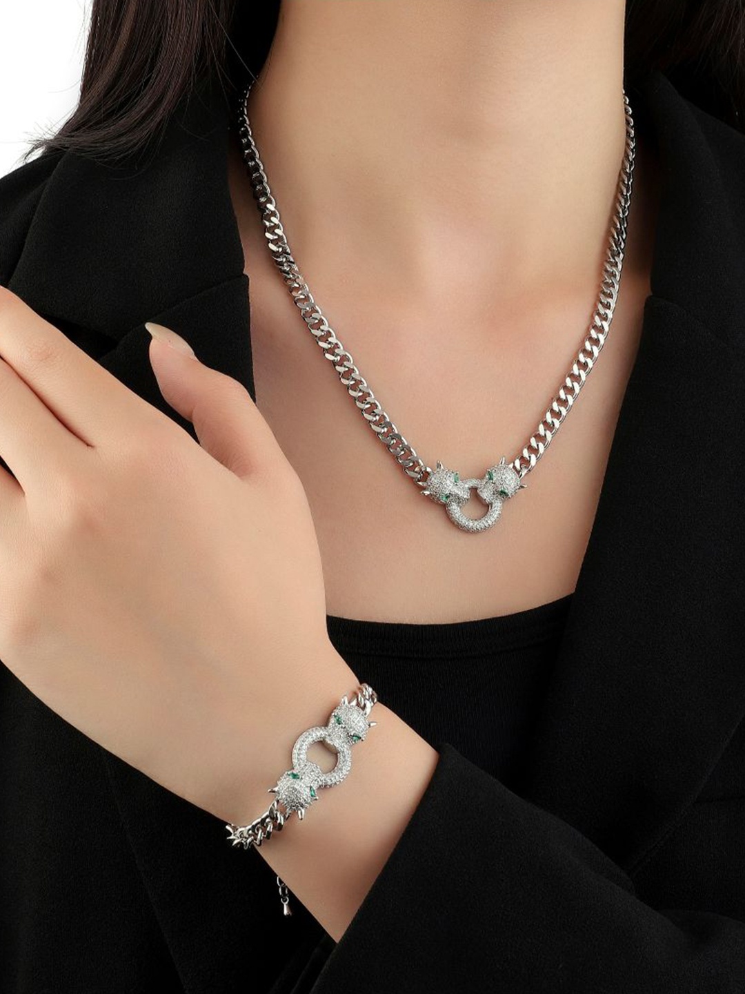 

SALTY Gold-Plated Aria Jewellery Set, Silver