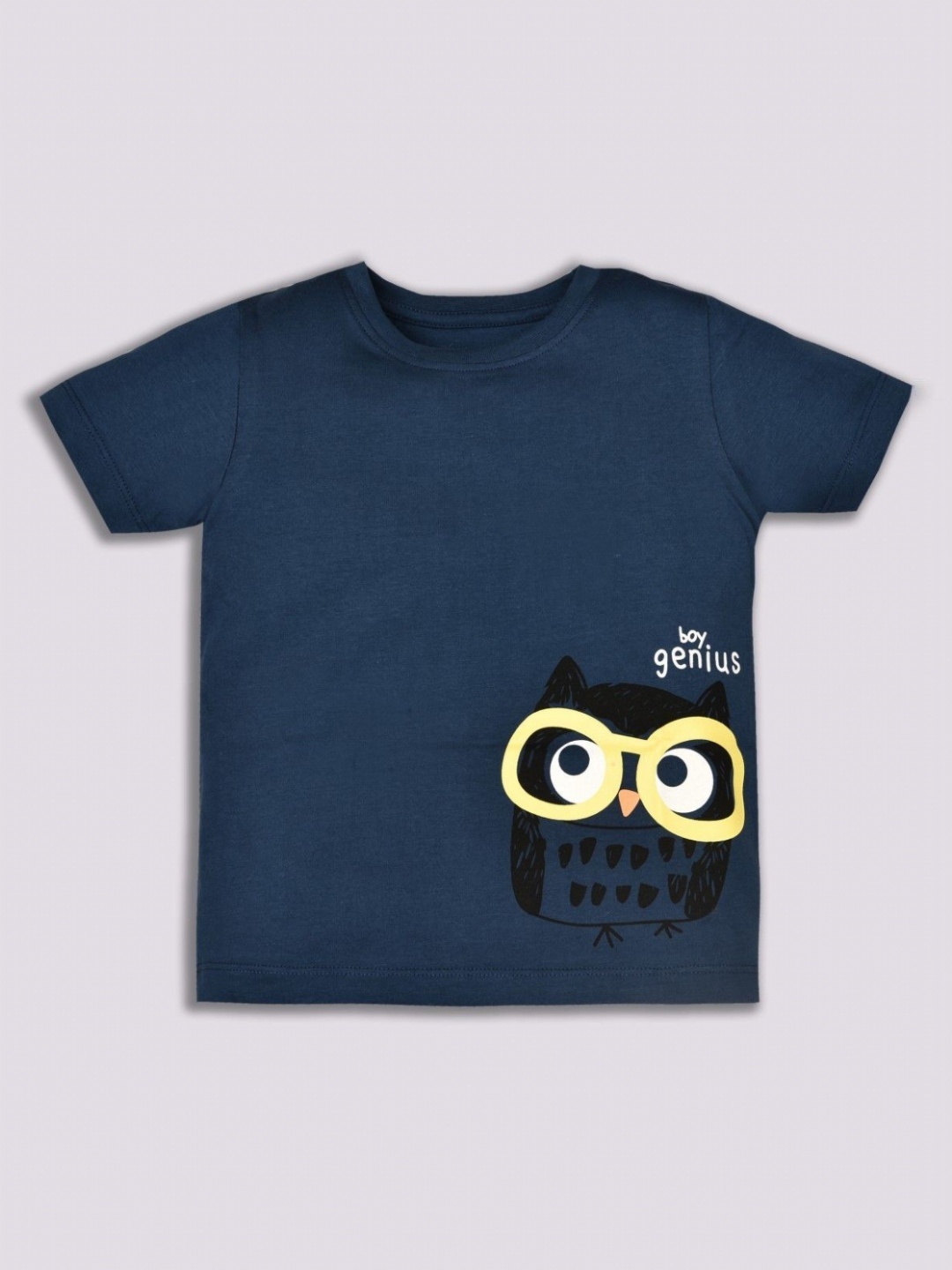 

YK Boys Graphic Printed Round Neck Cotton T-shirt, Navy blue