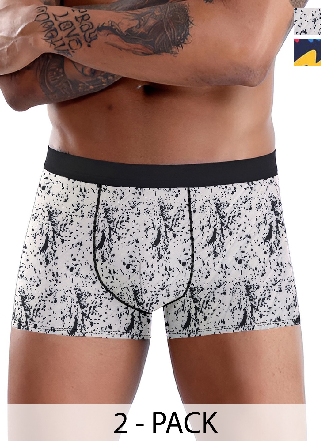 

DISPENSER Men Printed Trunk Pack Of 2 VAN-V1-C1-C17-L-Multi 4, Navy blue