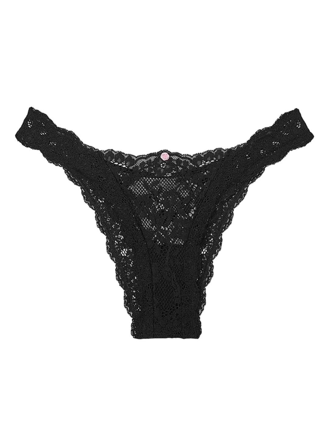 

Victoria's Secret Women Self Design Lace Thong Brief, Black