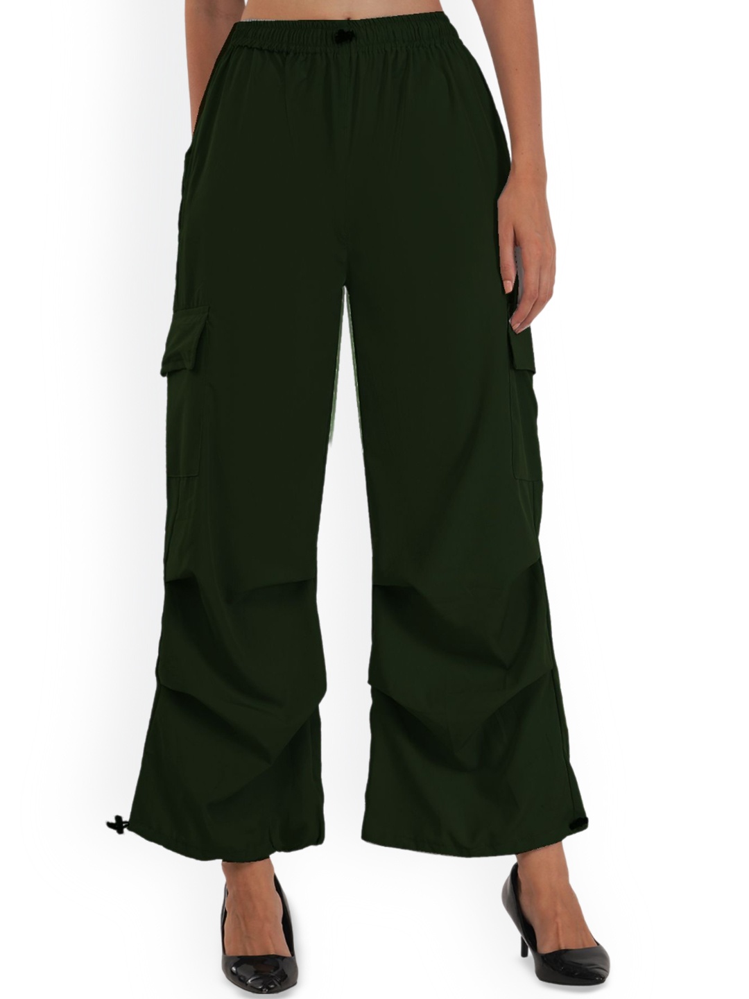 

BAESD Girls Comfort Loose Fit High-Rise Cargos Trousers, Olive