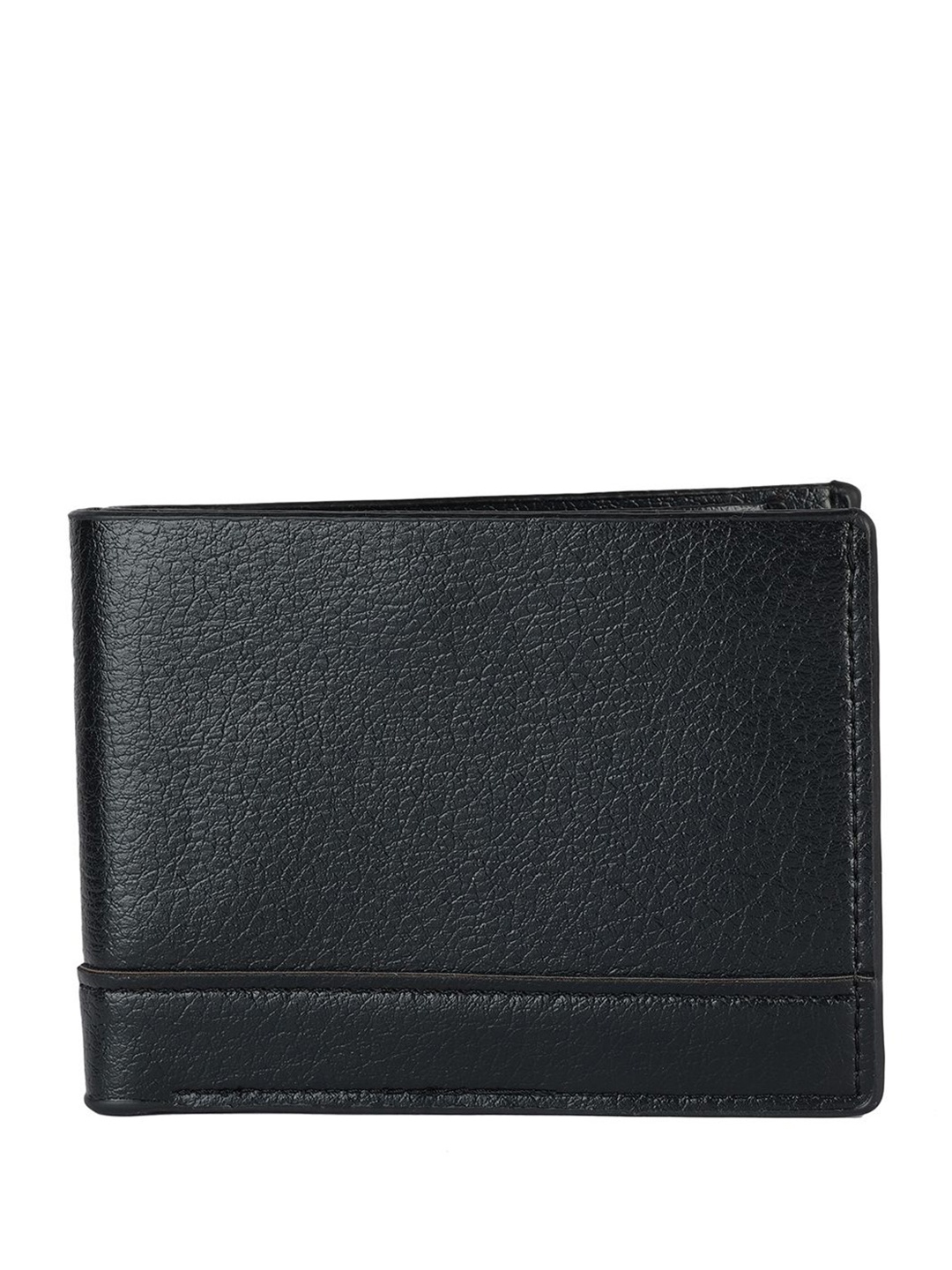 

SAZARA Women Leather Two Fold Wallet, Black