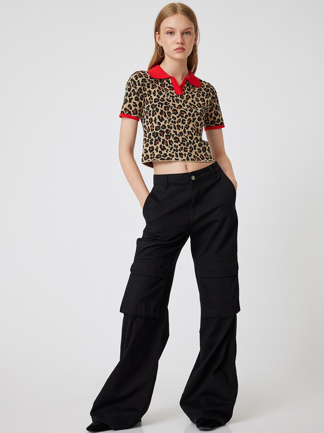 

Koton Women Animal Printed Pullover, Brown