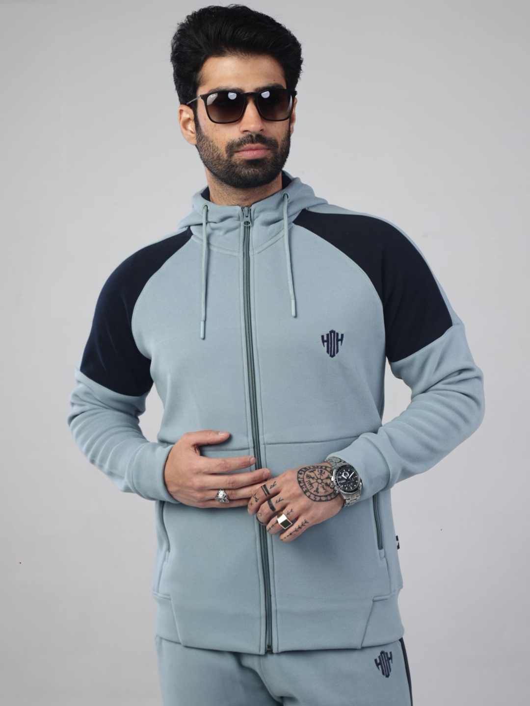 

House of Heroes Men Slim Fit Track Suit, Blue