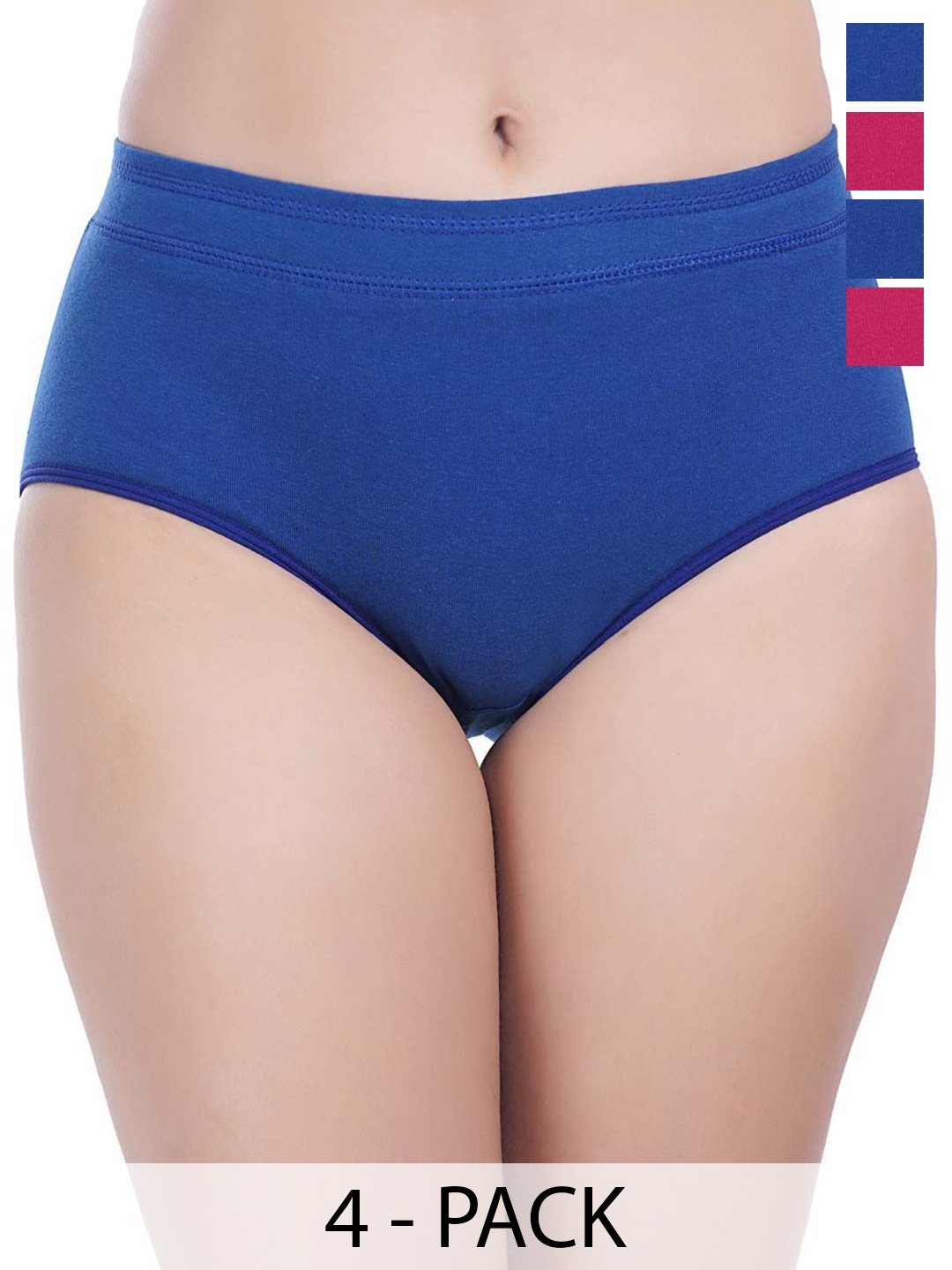

YOU FOREVER Pack Of 4 Women Ribbed Hipster Briefs YF-4HWPNT-05-016-S, Pink