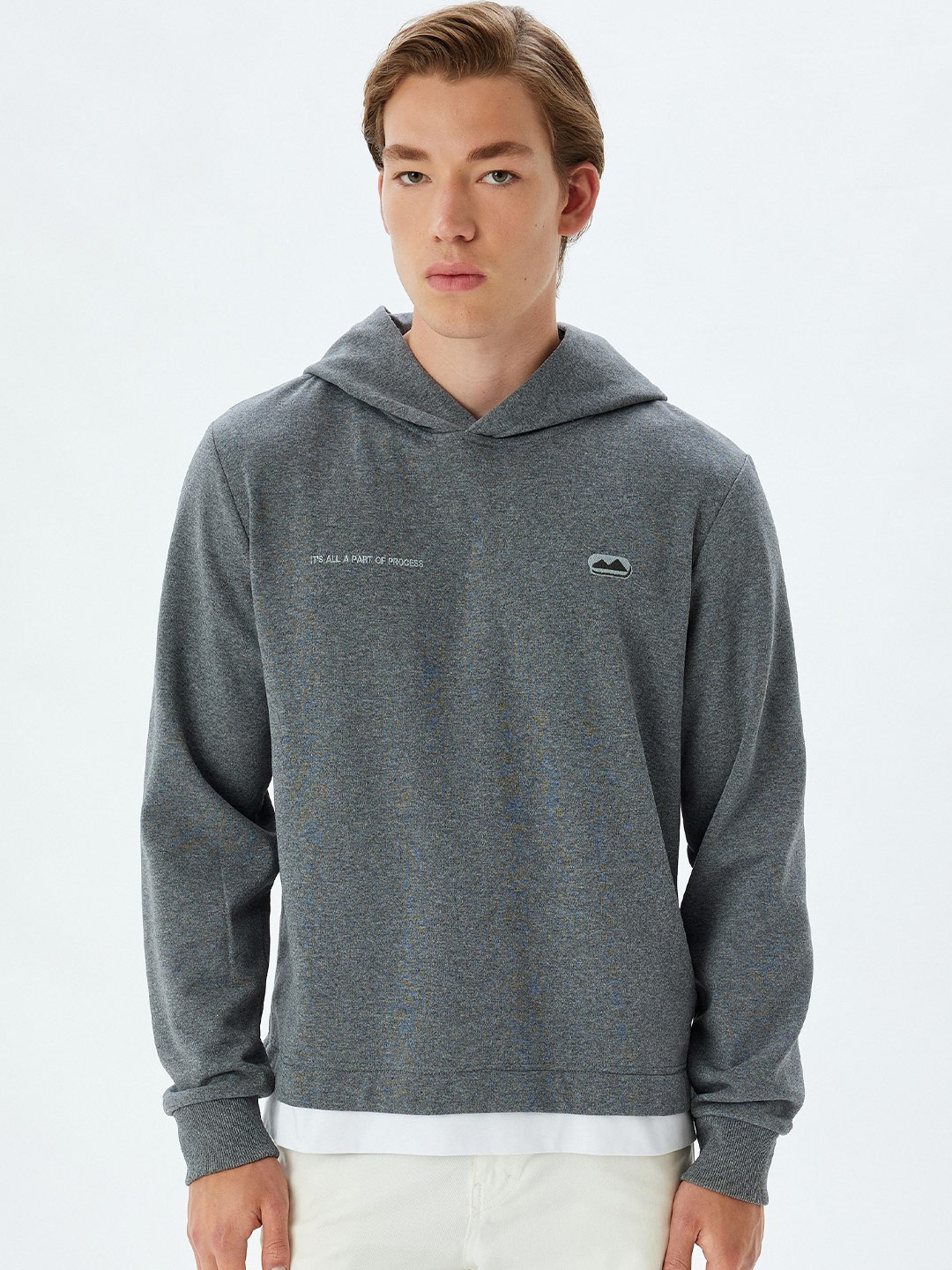 

Koton Men Solid Hood Pullover Sweatshirt, Blue
