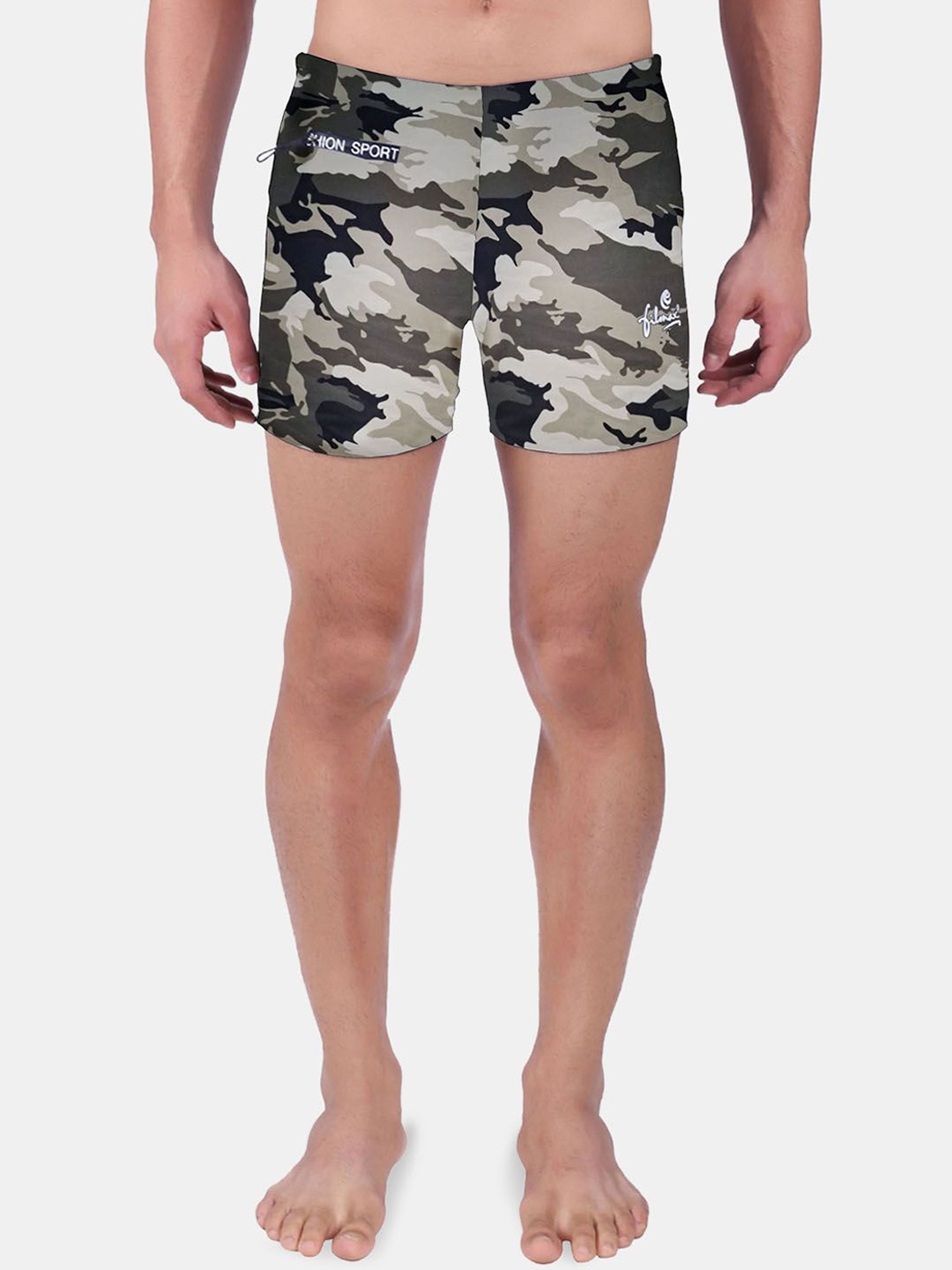 

FILMAX ORIGINALS Men Camouflage Printed Swim Shorts, Khaki