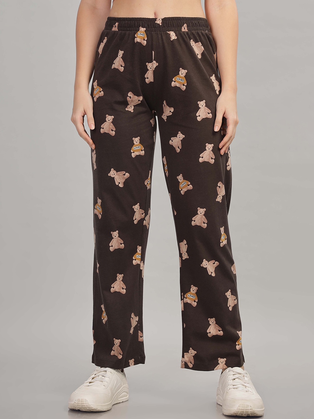 

HEYLAY Women Printed Relaxed Trousers, Green