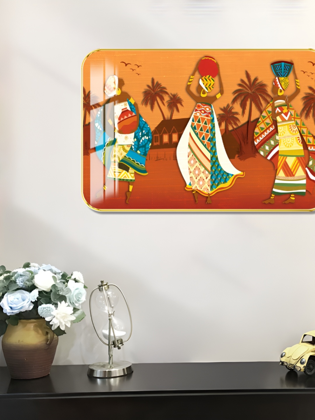 

WALLMAX Gold-Toned 1 Piece Wood Other Wall Paintings