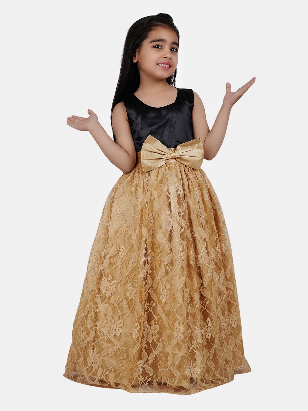 

Wish little Lace A-Line Maxi Dress, Gold