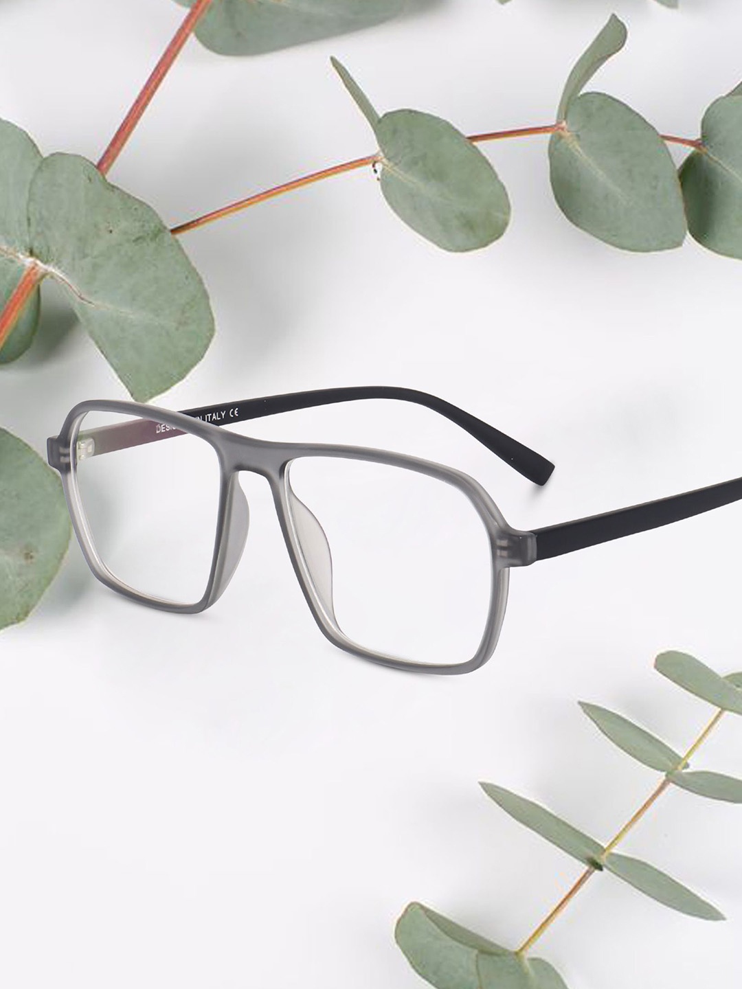 

Peter Jones Eyewear Unisex Full Rim Square Frames With Anti Glare Lenses, Grey