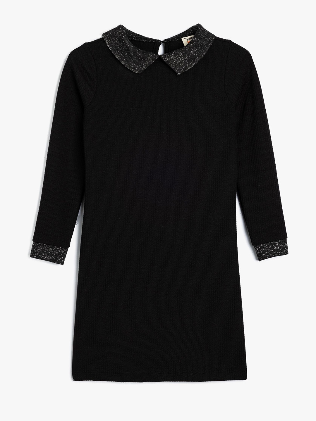 

Koton Girls Solid Peter Pan Collar Sheath Knee Length Dress, Black