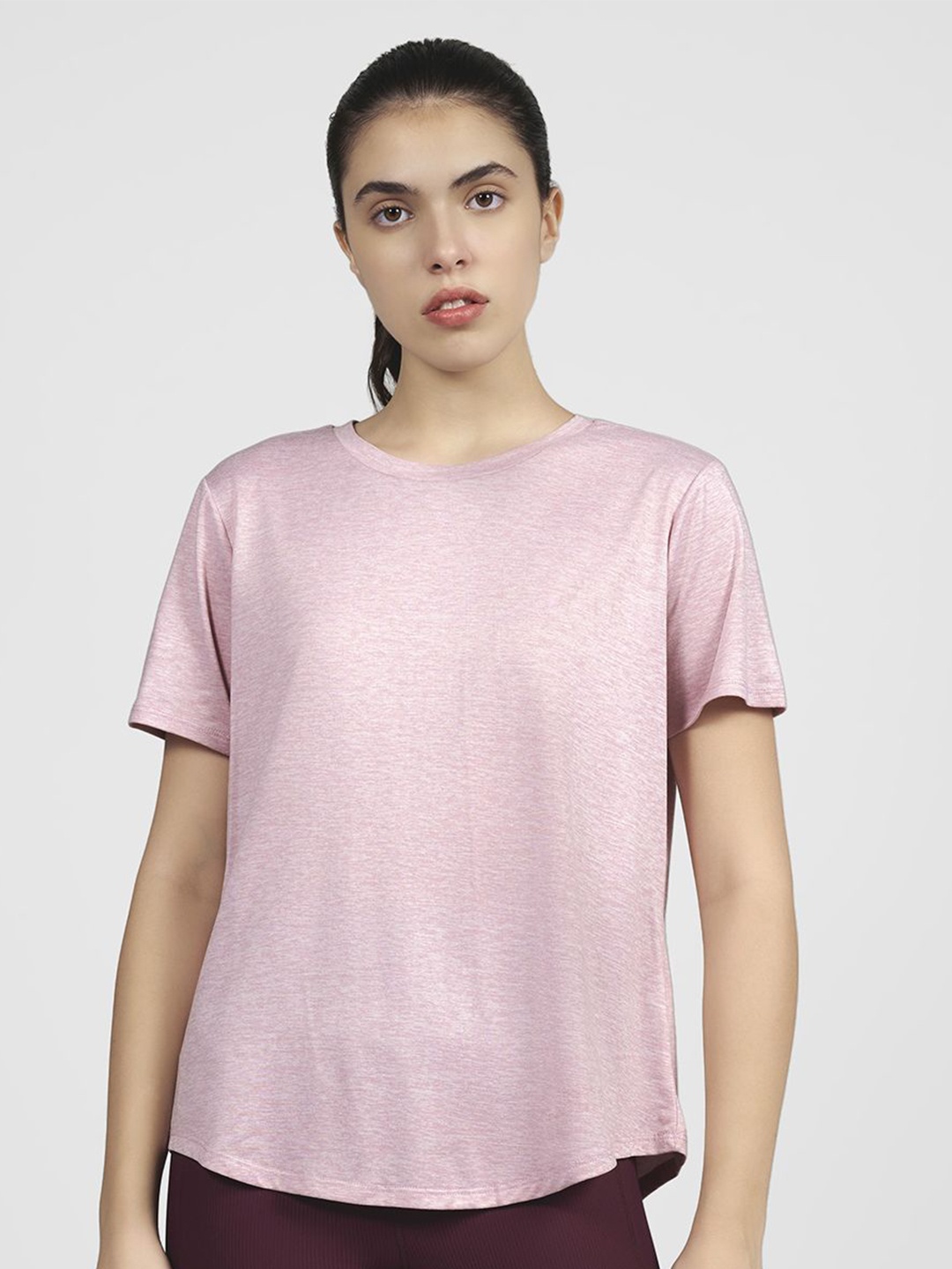 

Skechers Women Moisture Wicking Solid Round Neck T-shirt, Lavender