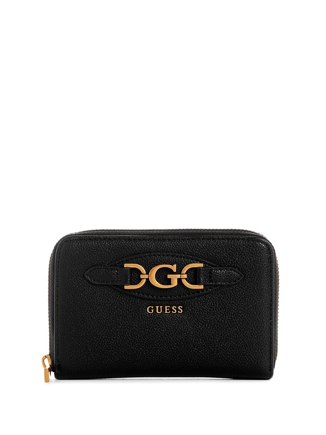 

GUESS Women PU Zip Around Wallet, Black