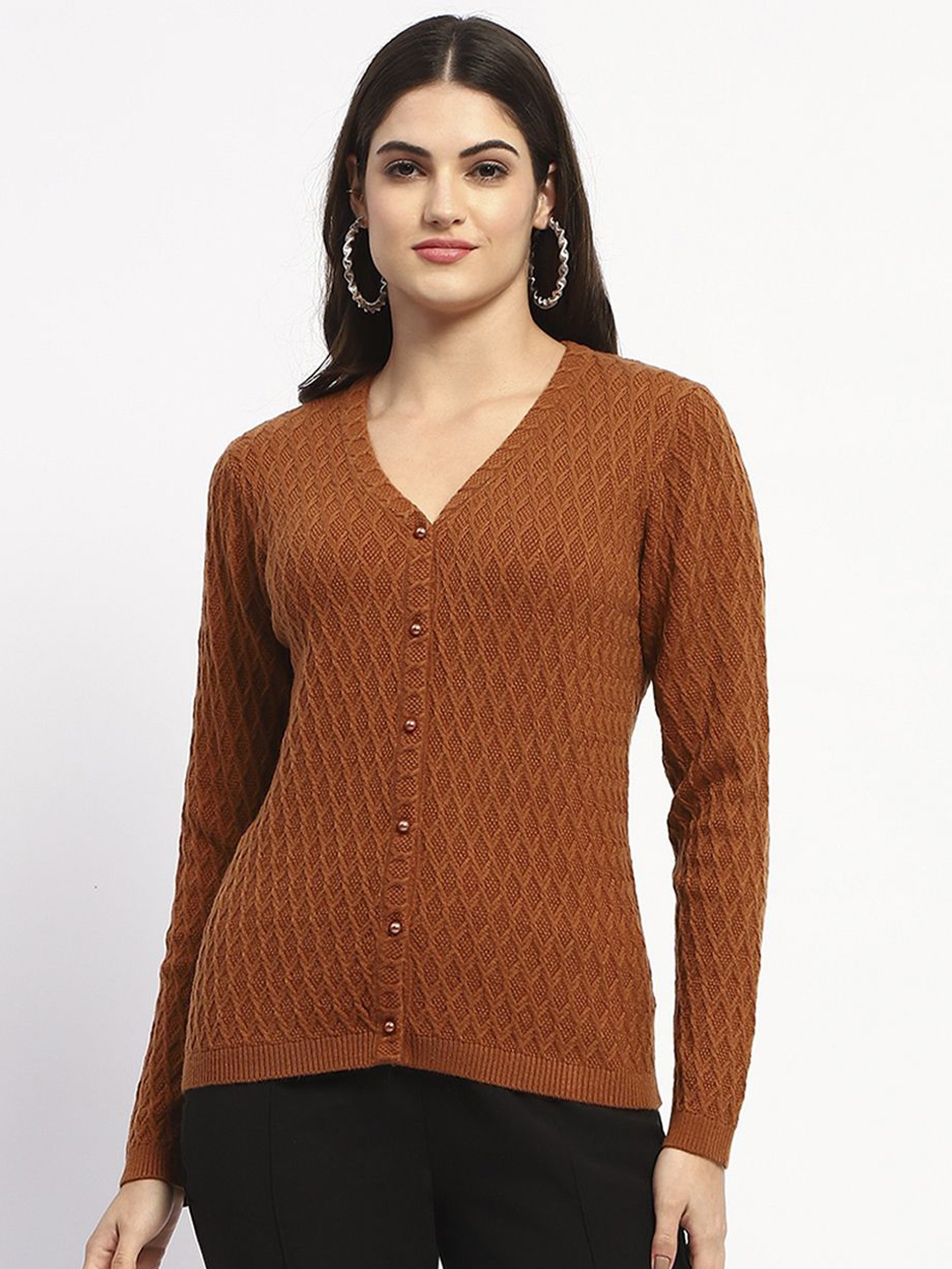 

Madame Women Cable Knit Cardigan, Tan