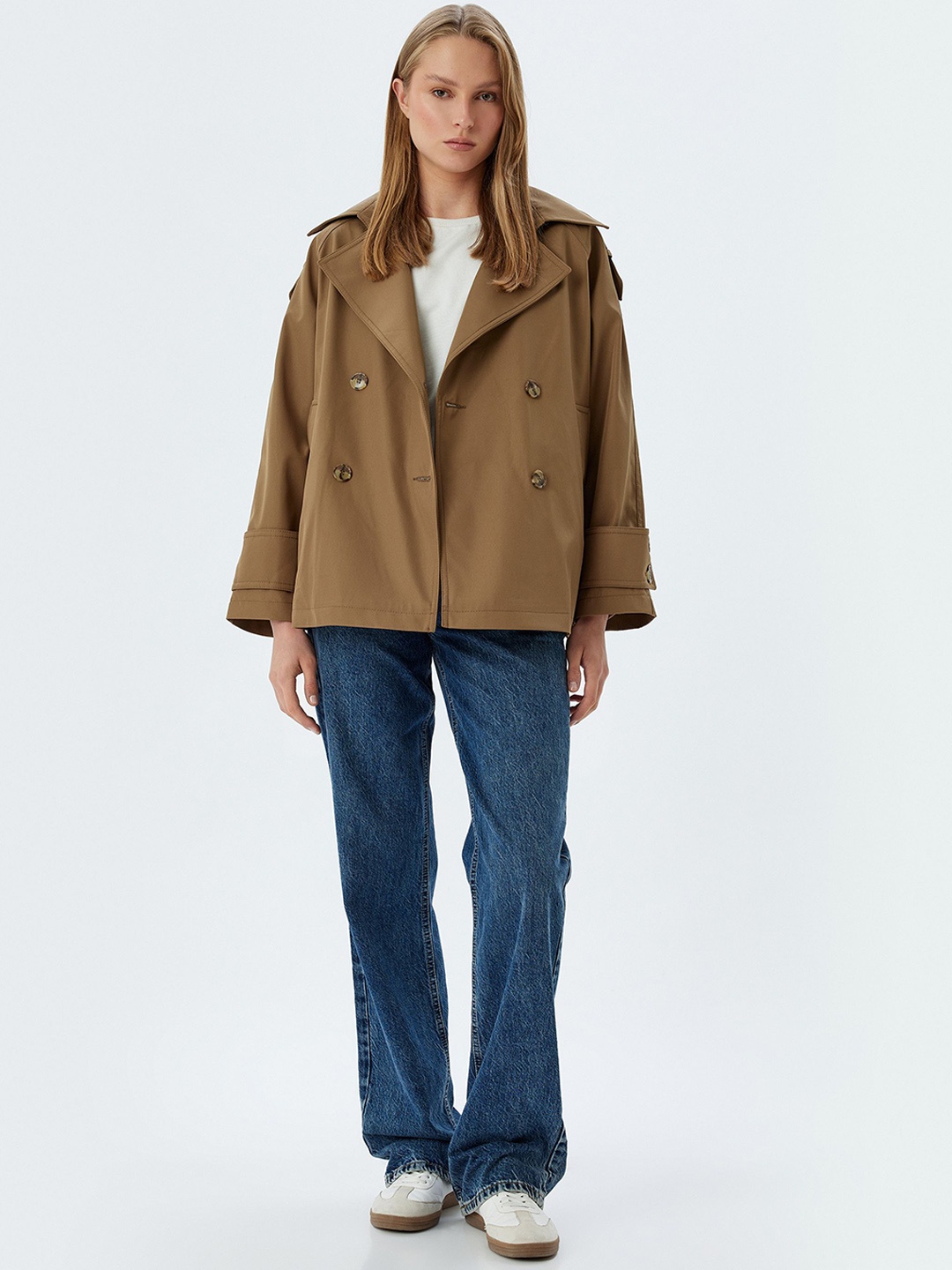 

Koton Women Tailored Jacket with Embroidered, Khaki