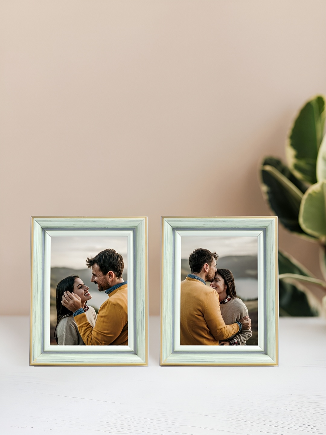 

Golden Peacock Sea Green & Blue 2 Pieces Rectangular Table-Top Photo Frames