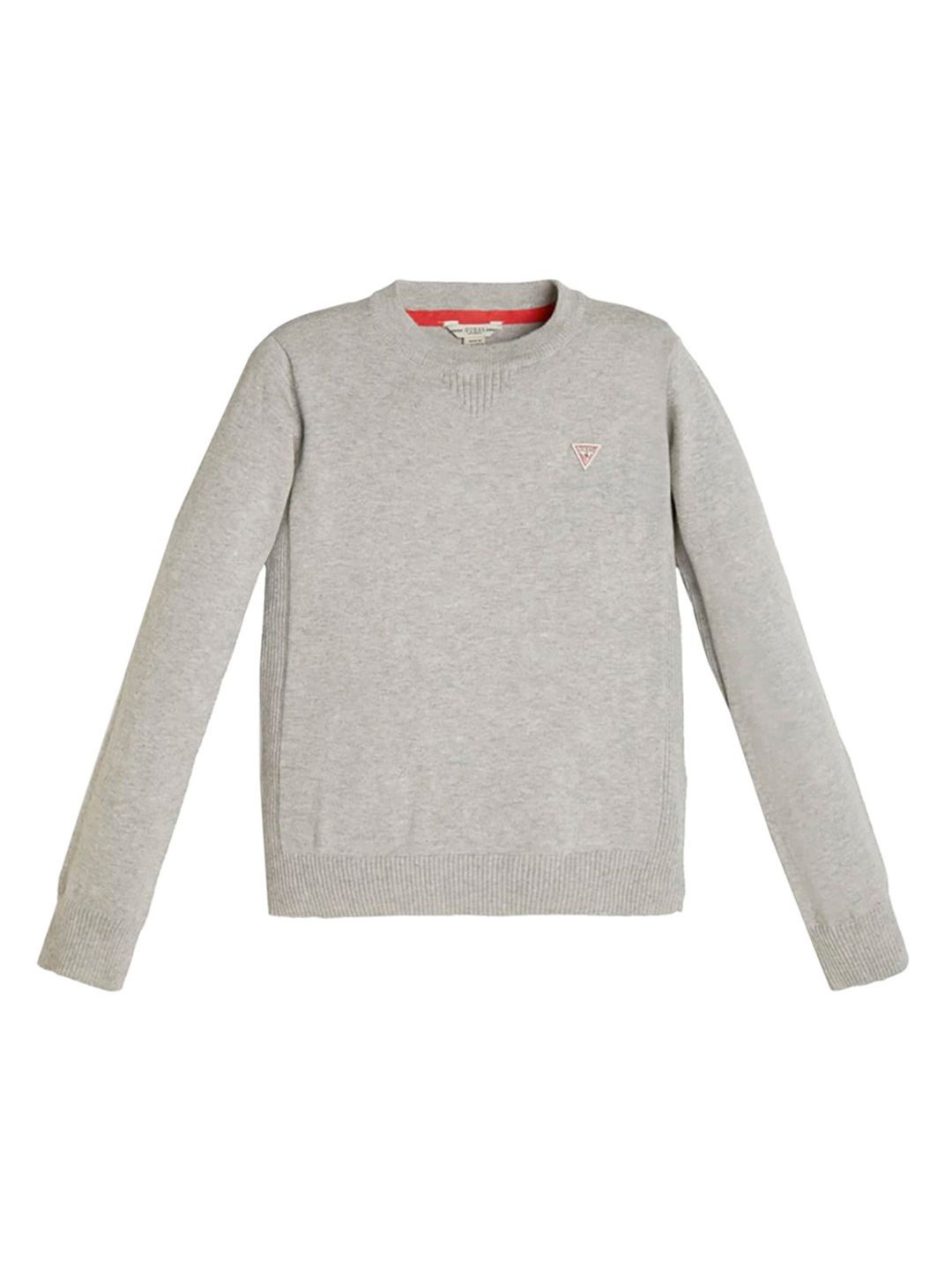 

GUESS kids Boys Cotton Long Sleeves Pullover, Grey