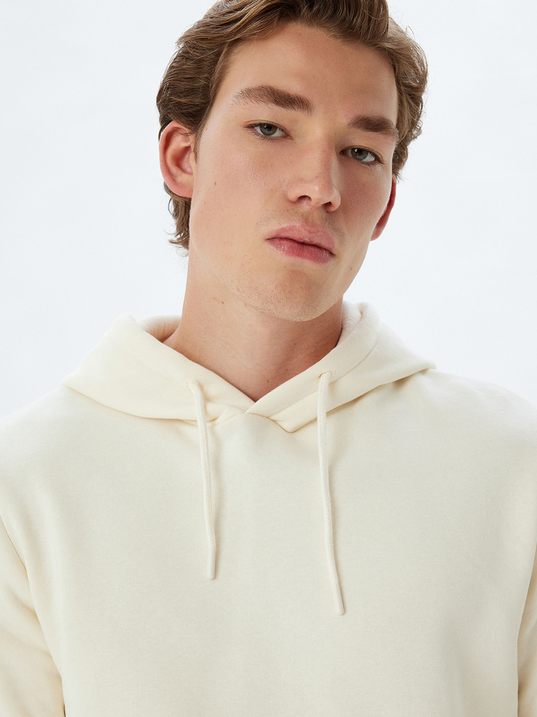 

Koton Men Solid Hood Pullover Sweatshirt, Beige