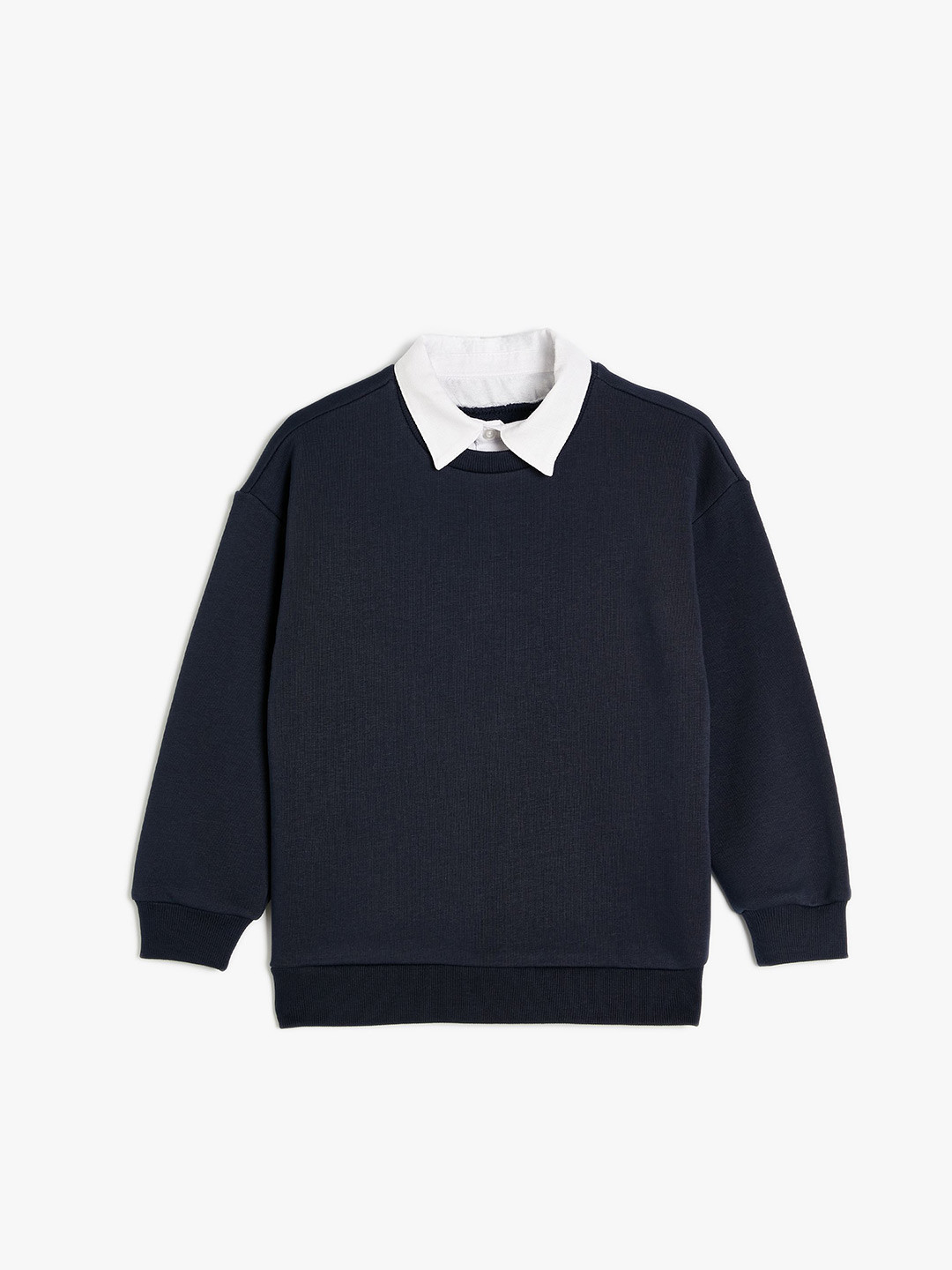 

Koton Boys Solid Round Neck Cotton Pullover Sweatshirt, Navy blue