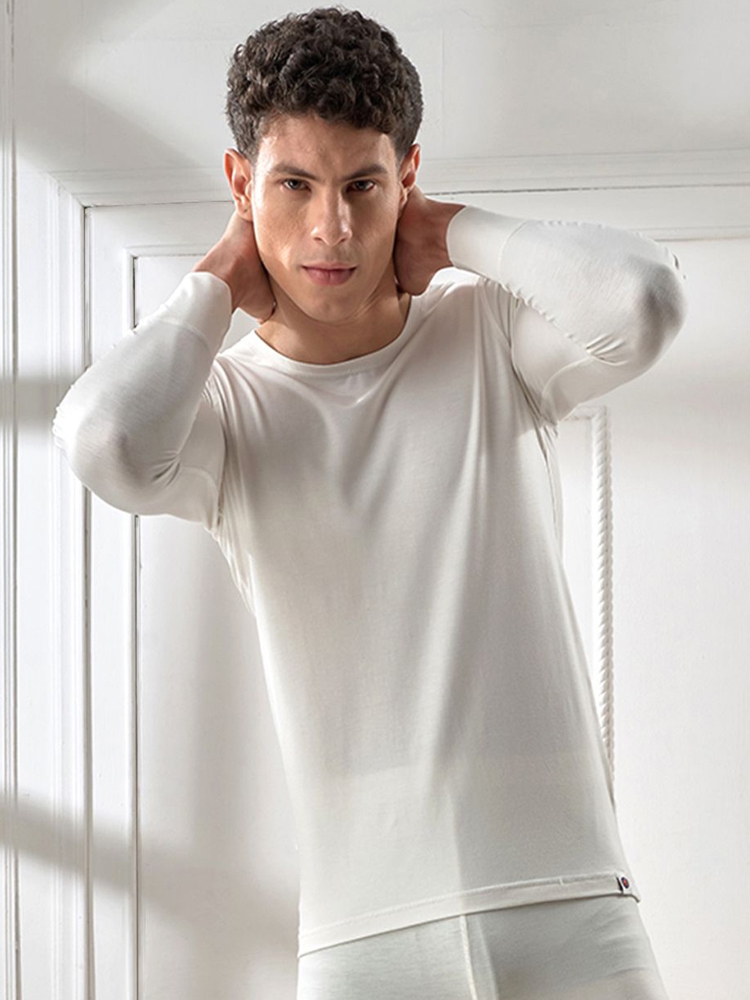 

INFERNO Men Multifibered Layer Long Sleeves Thermal Tops, Off white