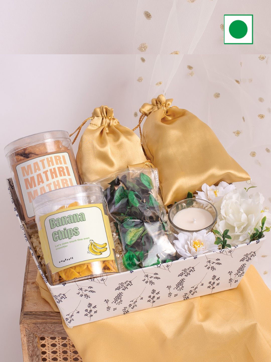 

Confetti Gifts Set Of 6 Festive Assorted Gifts, Yellow