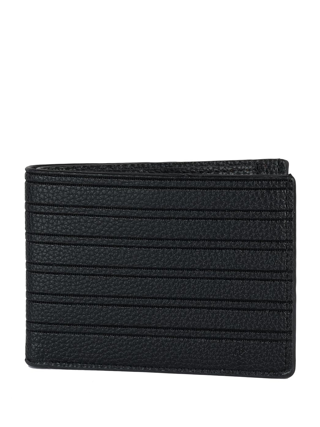 

SAZARA Women Leather Two Fold Wallet, Black