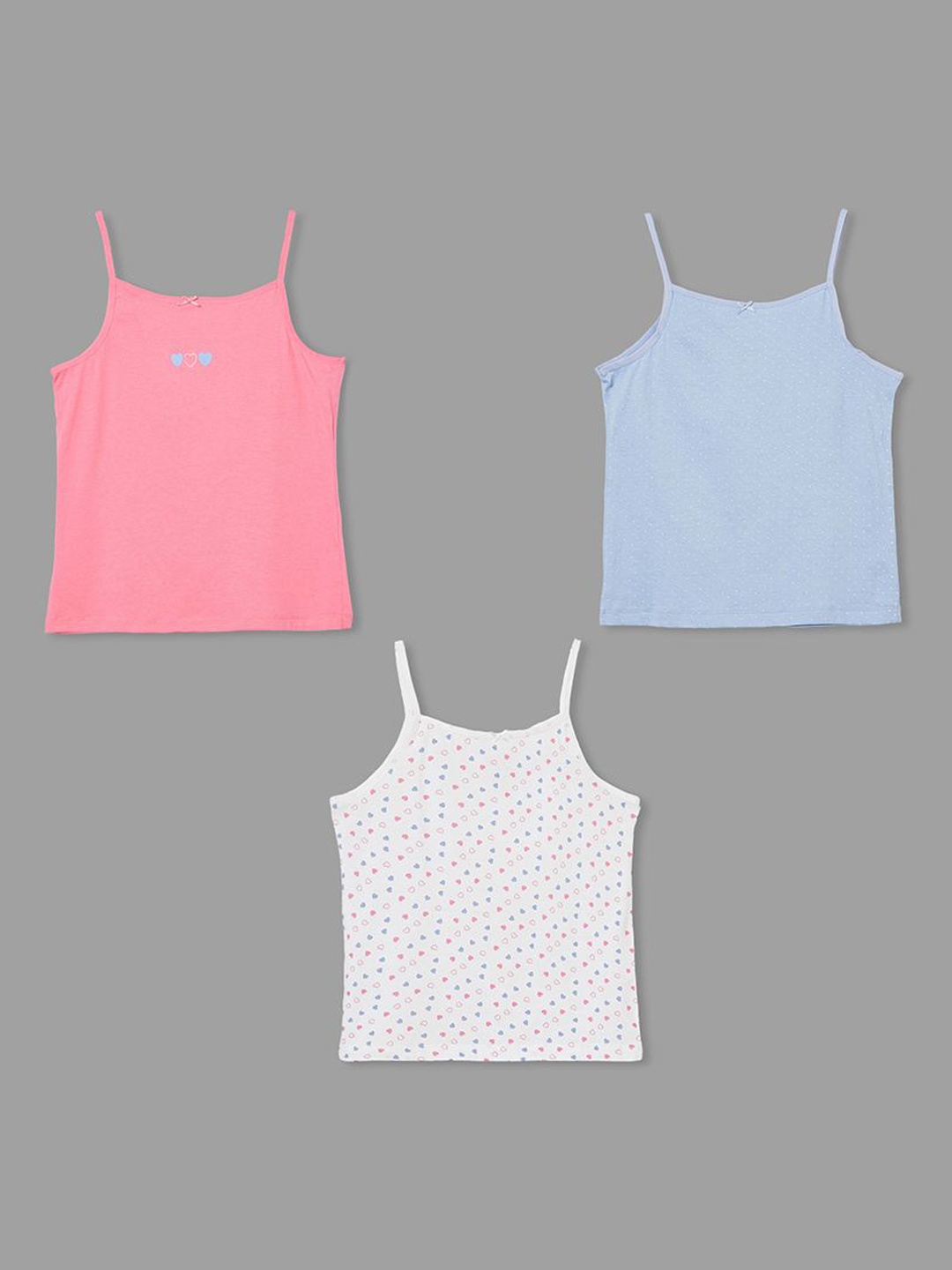 

Fame Forever by Lifestyle Pack Of 3 Girls Non Padded Camisoles, Blue
