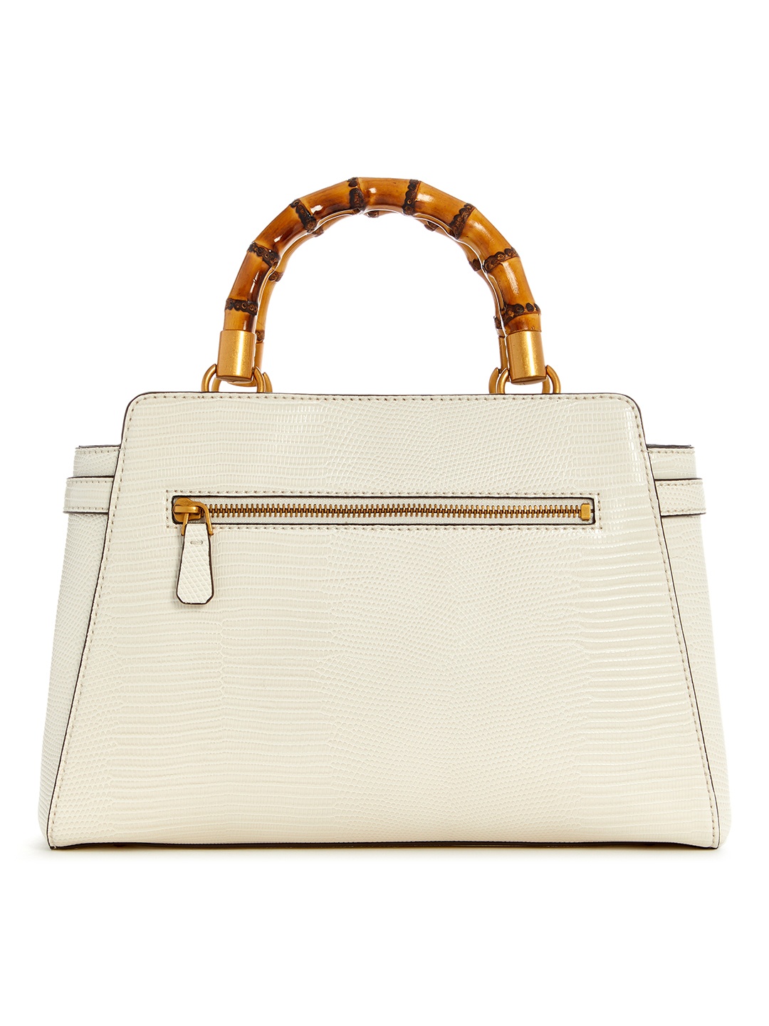 

GUESS Women Textured PU Structured Satchel, Off white