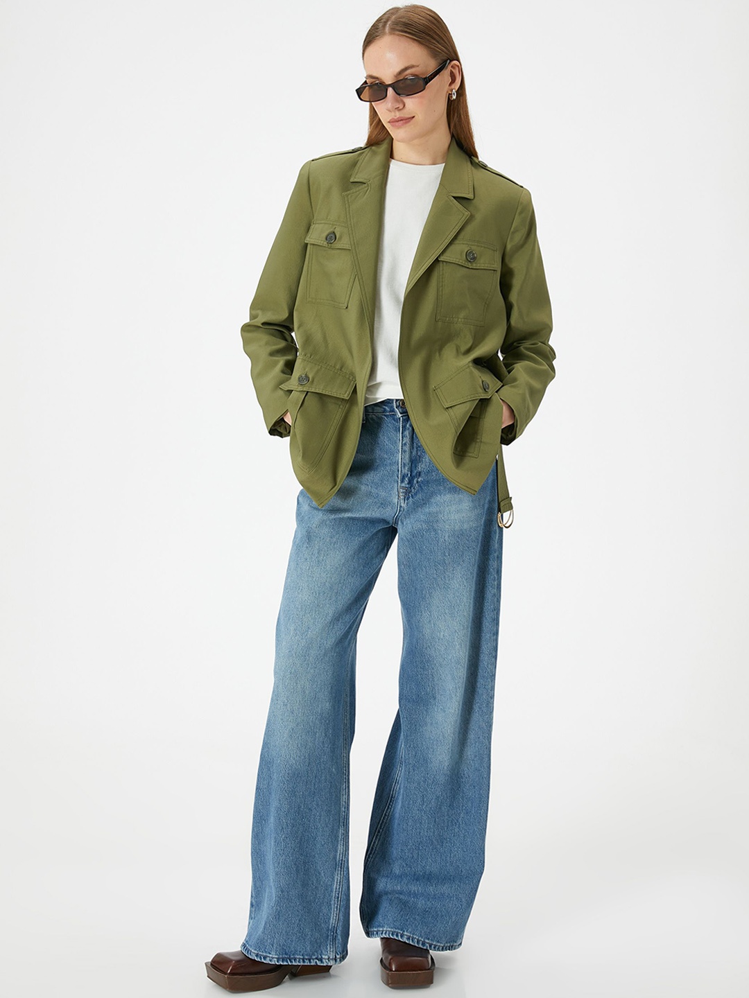 

Koton Women Tailored Jacket, Olive