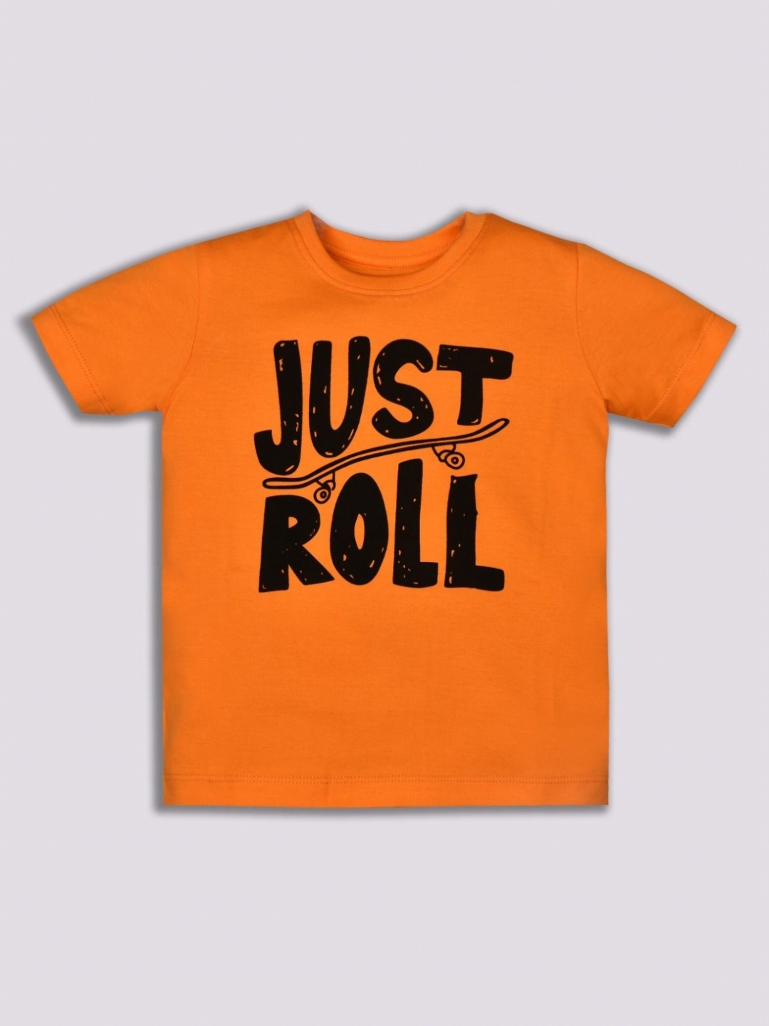 

YK Boys Typography Printed Round Neck Cotton T-shirt, Orange