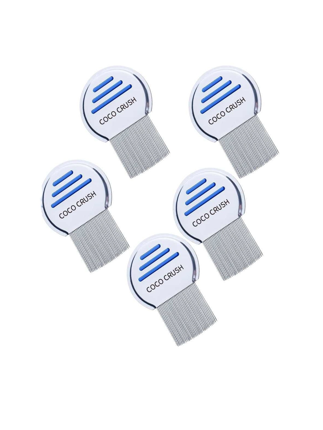 

Coco Set Of 5 Stainless Steel Professional Lice Comb, Transparent