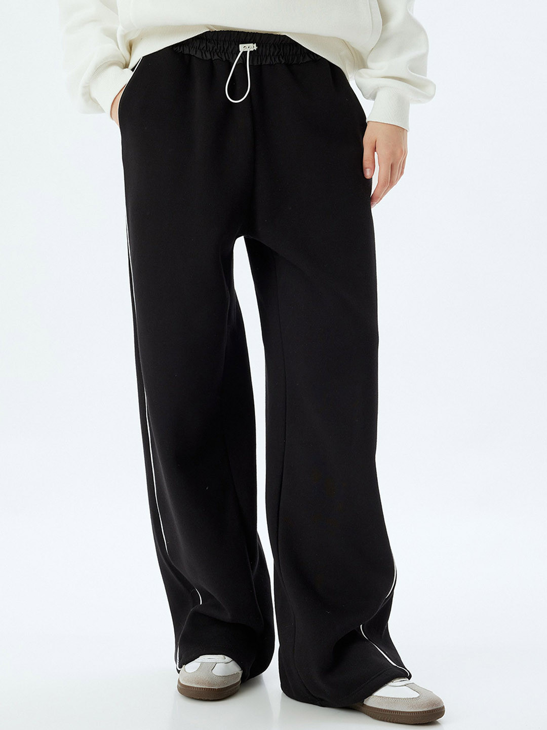 

Koton Women Mid-Rise Solid Track Pants, Black