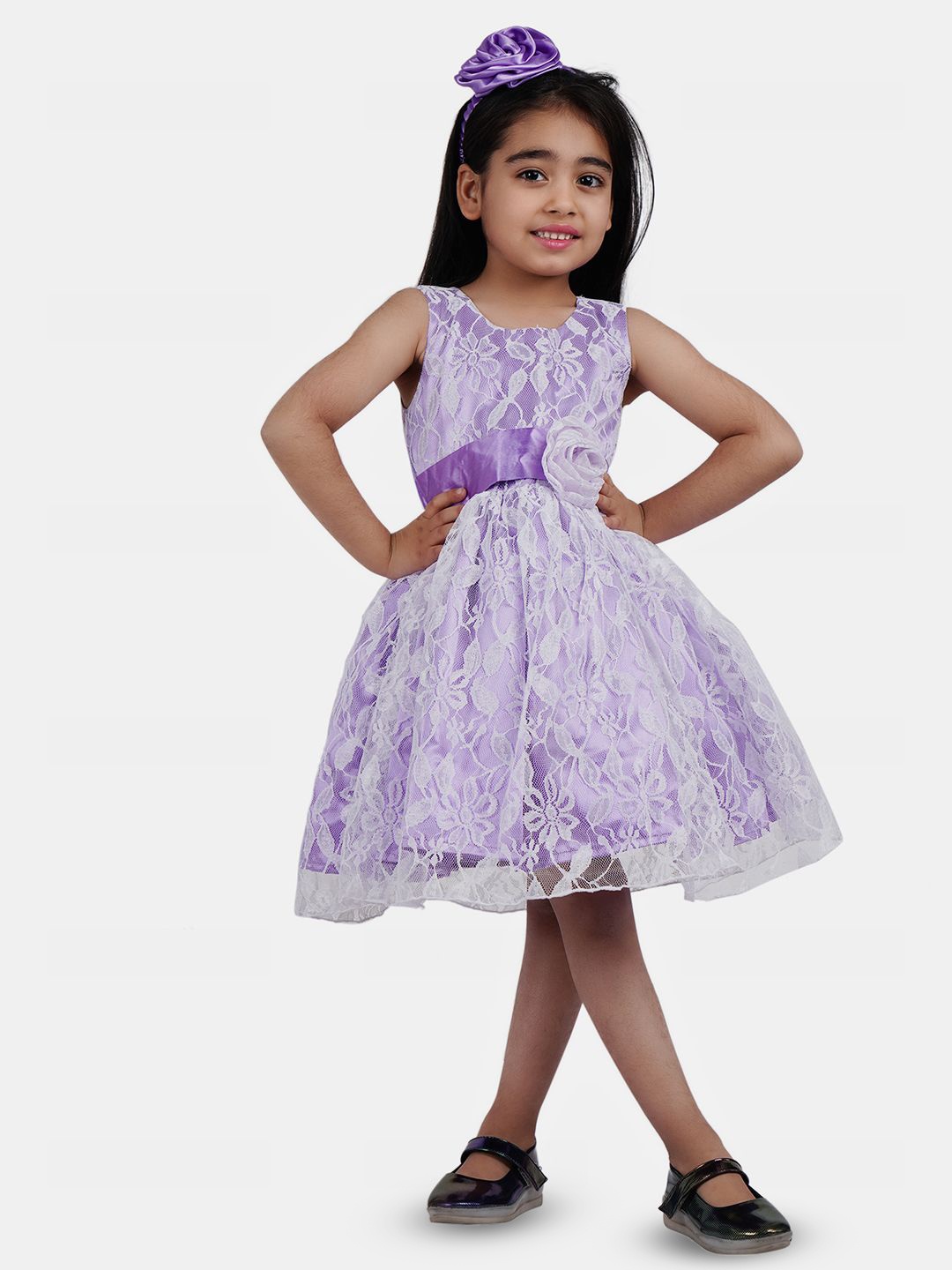 

Wish little Girls Lace Fit and Flare Dress, Lavender