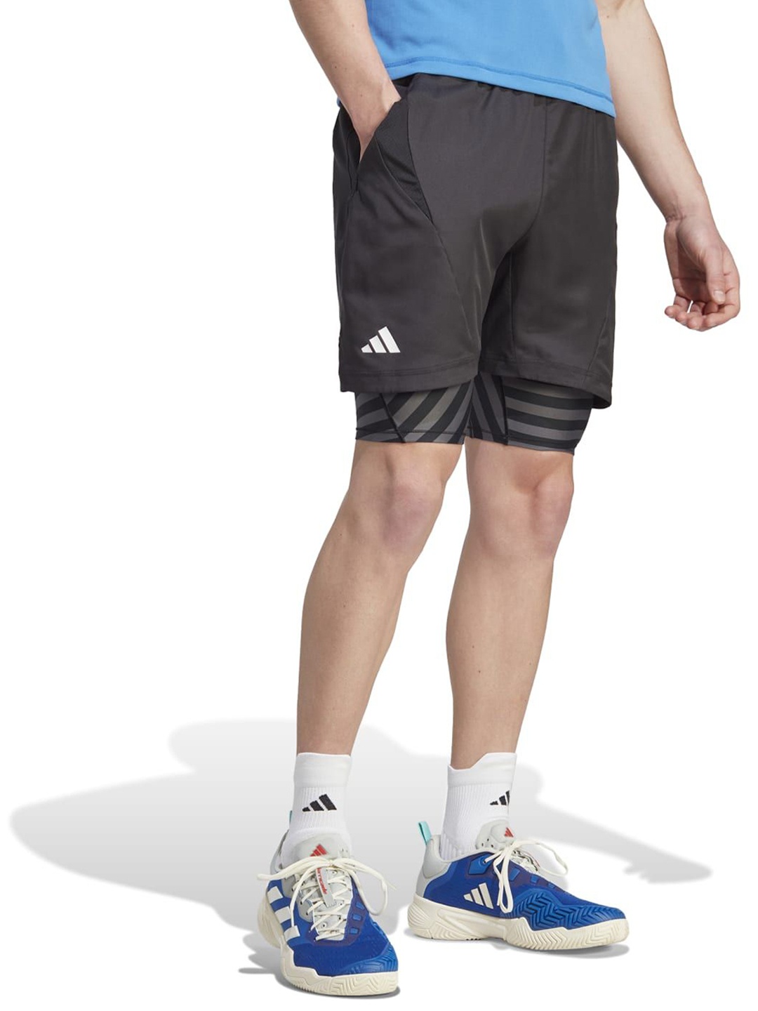 

ADIDAS Men NY 2NI Solid Mid Rise Shorts, Black