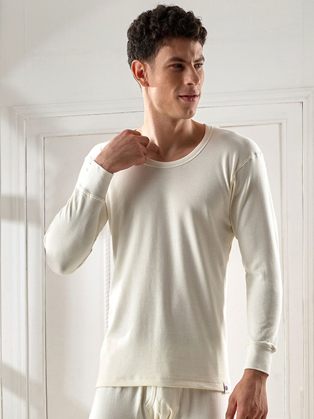 

Inferno Men Multifiber Layer Full Sleeve Thermal Top, Off white