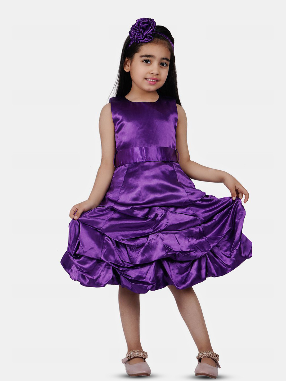 

Wish little Girls Satin A-Line Dress, Purple