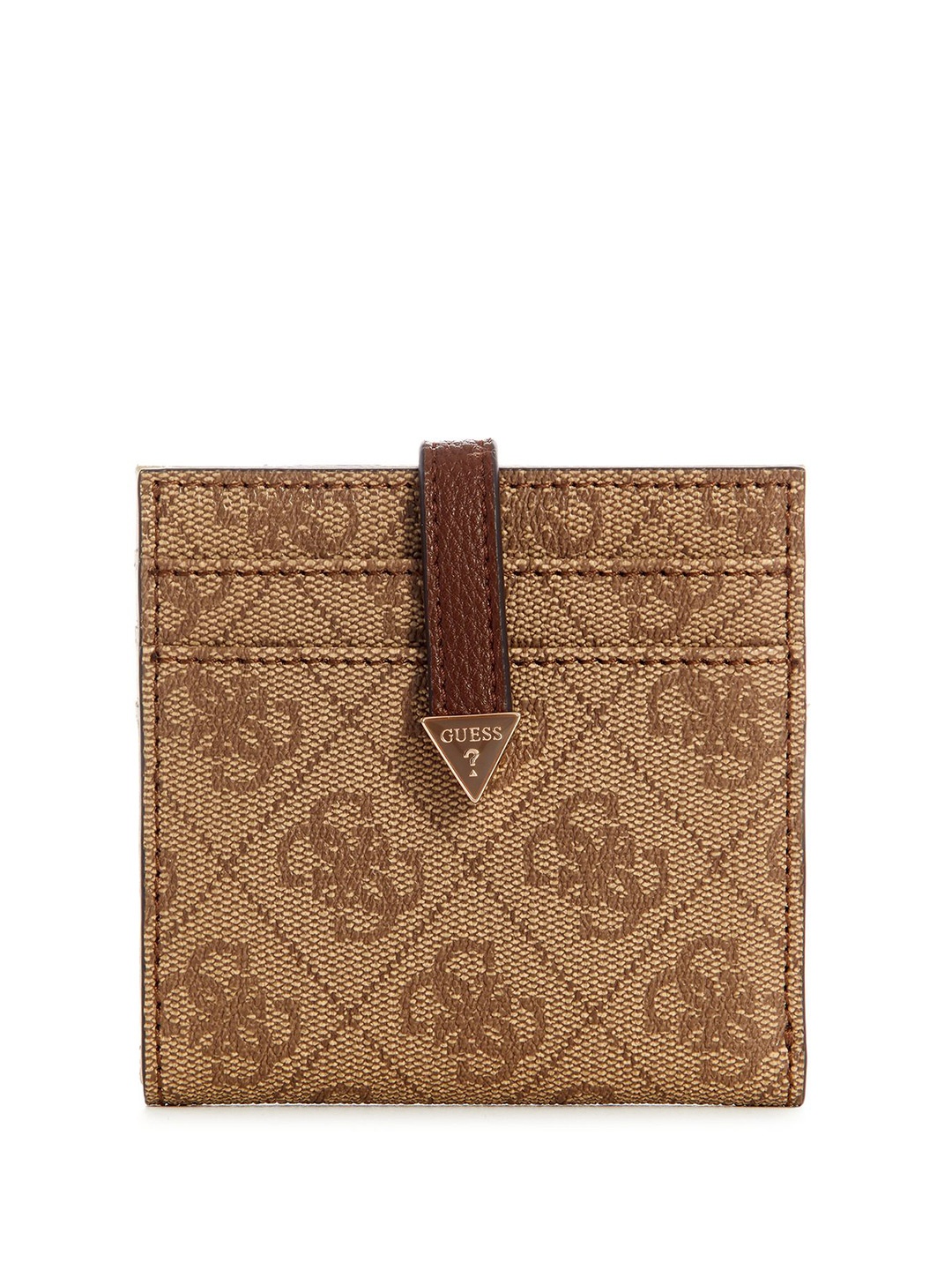

GUESS Women Typography Printed PU Card Holder, Brown