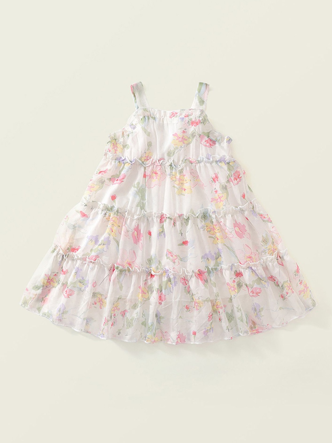 

LULU & SKY Girls Floral Printed A-Line Dress, Pink