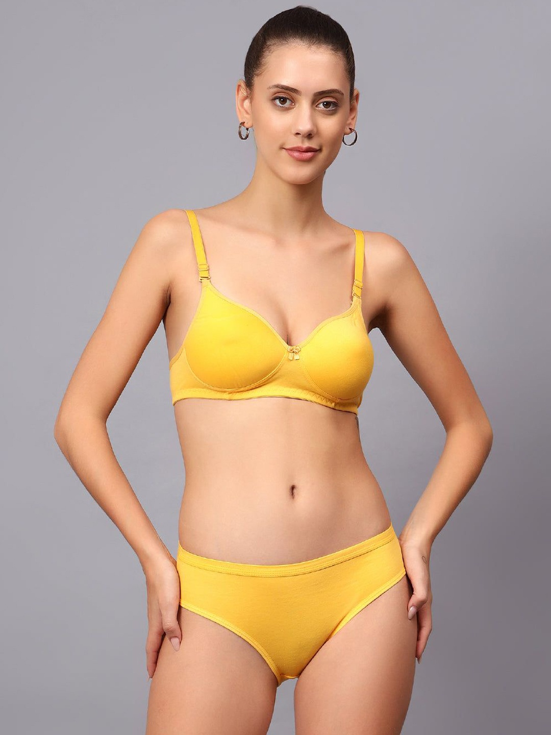 

LIONZY Seamless Lightly Padded Lingerie Set, Yellow
